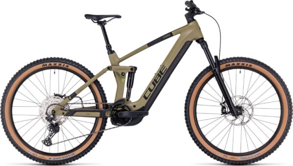 VTT Électrique Tout-Suspendu Cube Stereo Hybrid 160 HPC Race 625 27.5 Shimano Deore 12V 625 Wh 27.5'' Vert Olive 2023