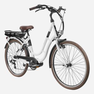 Vélo de ville électrique adulte E-City 110 BLANC NAKAMURA